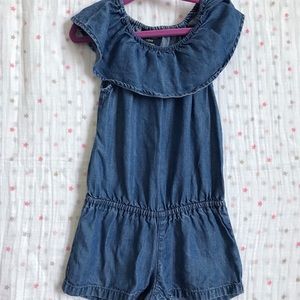 Genuine Osh Kosh Girls Toddler Romper Chambray